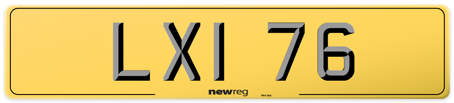LXI 76 Rear Number Plate
