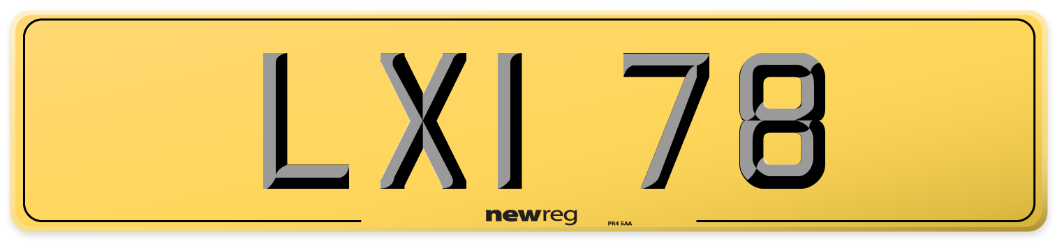 LXI 78 Rear Number Plate