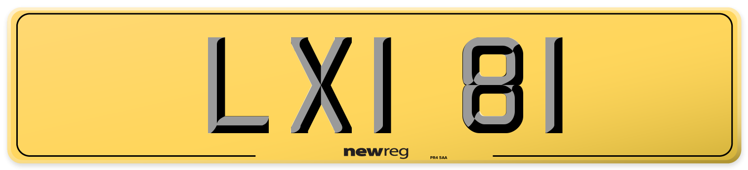 LXI 81 Rear Number Plate