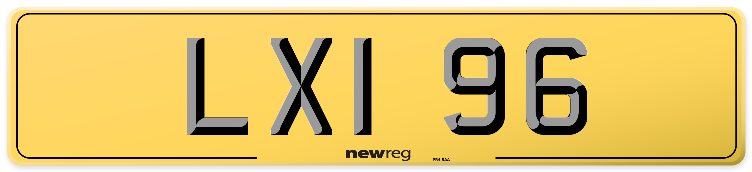 LXI 96 Rear Number Plate