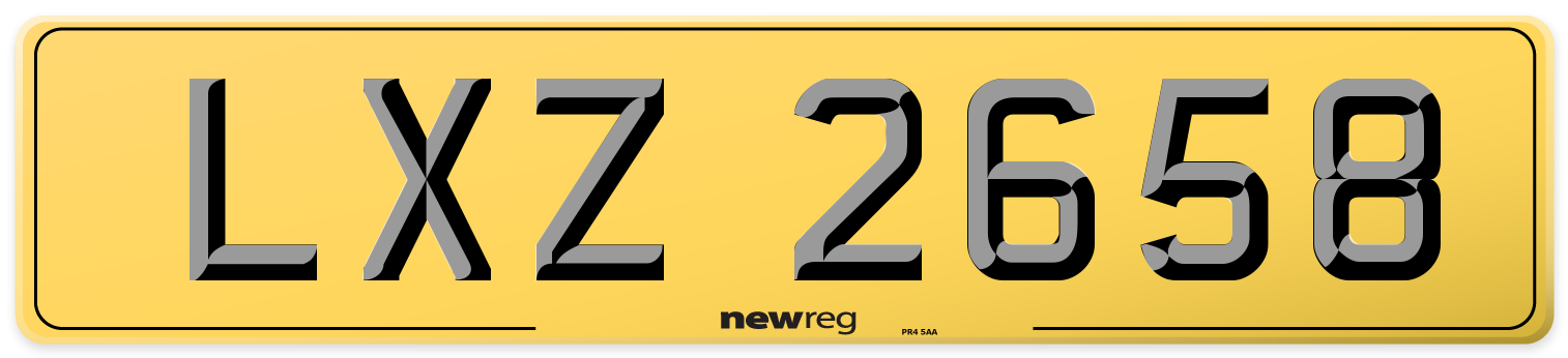 LXZ 2658 Rear Number Plate