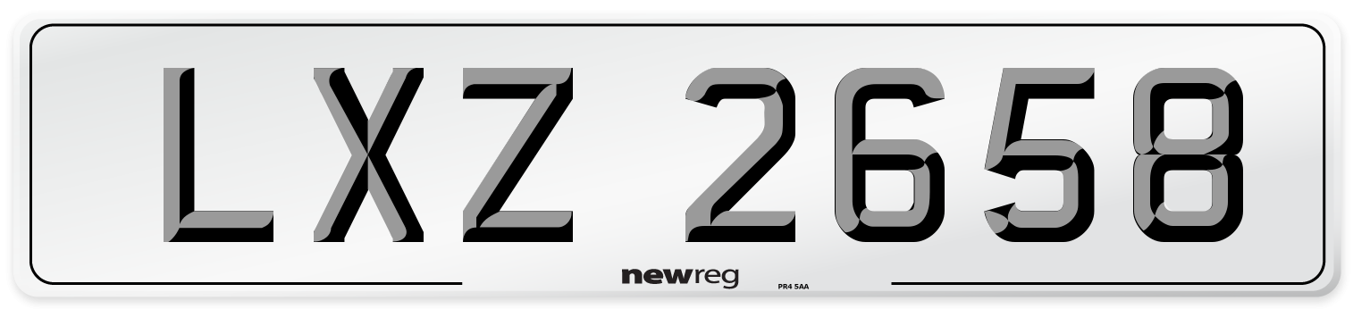 LXZ 2658 Front Number Plate