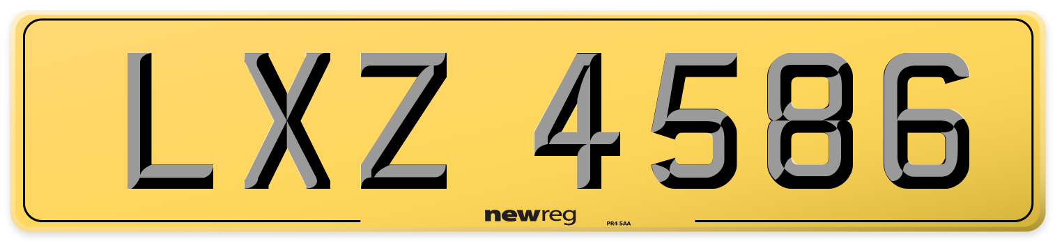 LXZ 4586 Rear Number Plate