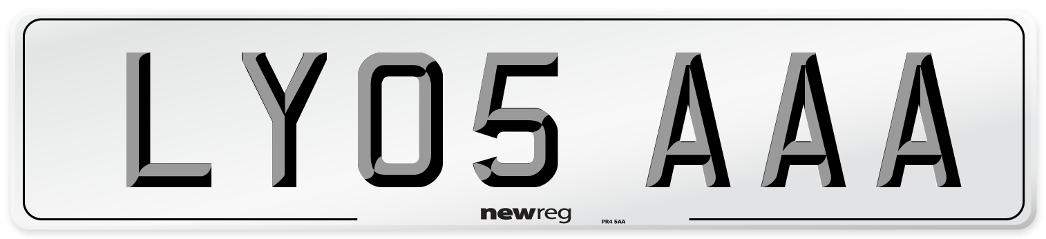 LY05 AAA Front Number Plate