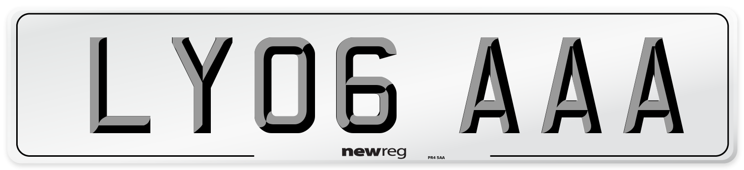LY06 AAA Front Number Plate