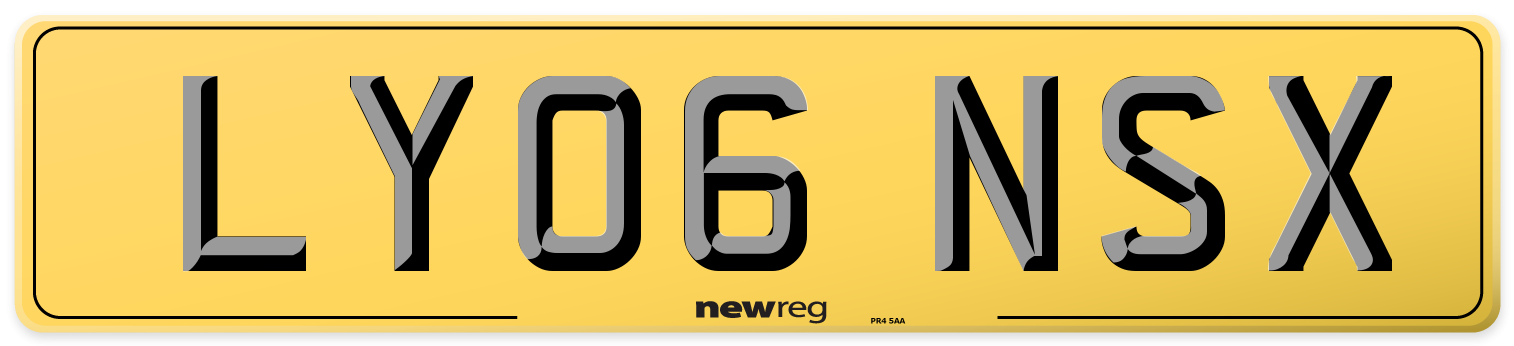 LY06 NSX Rear Number Plate
