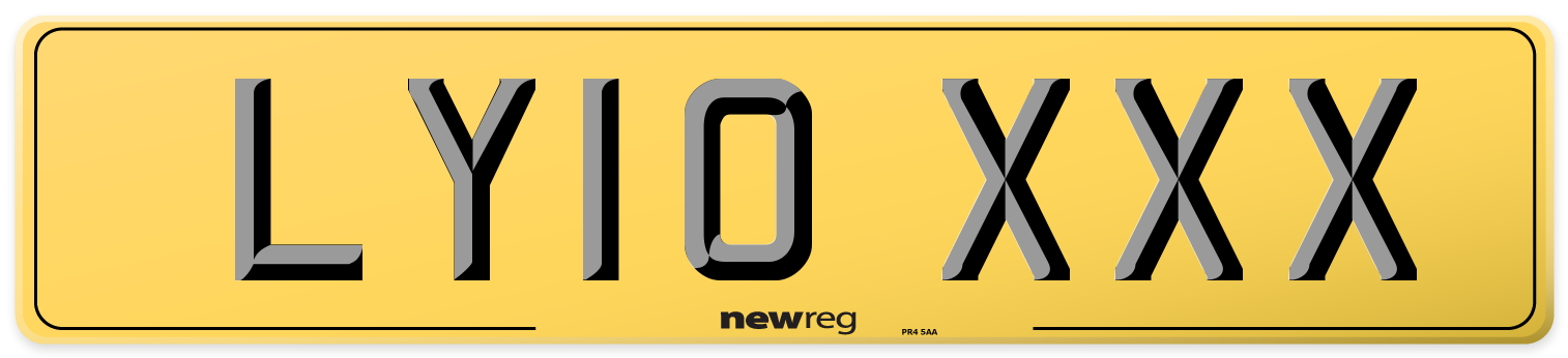 LY10 XXX Rear Number Plate