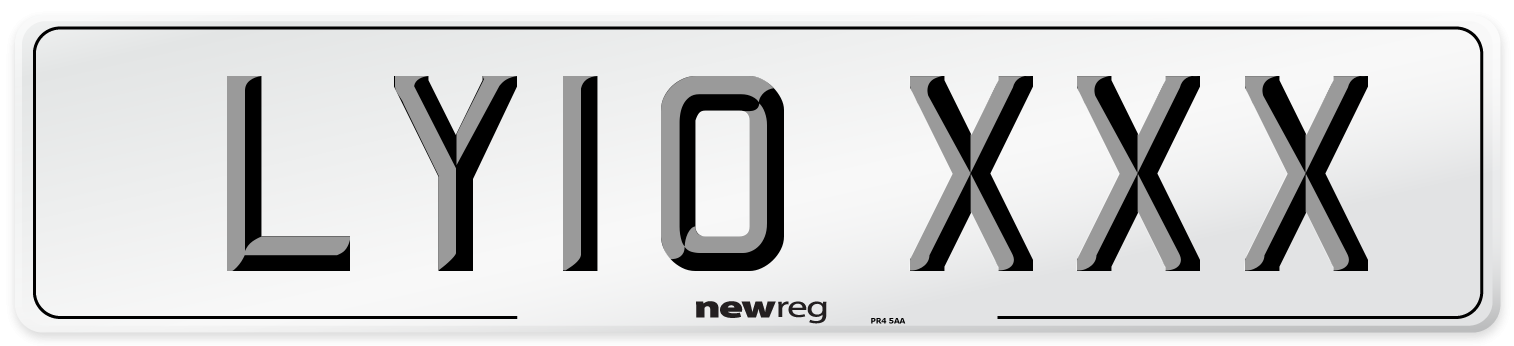 LY10 XXX Front Number Plate