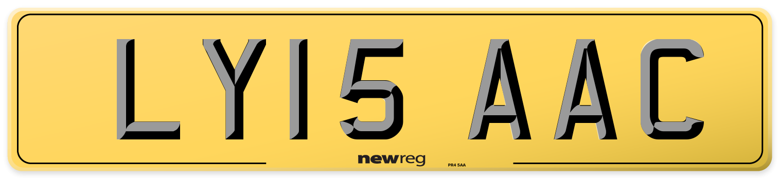 LY15 AAC Rear Number Plate