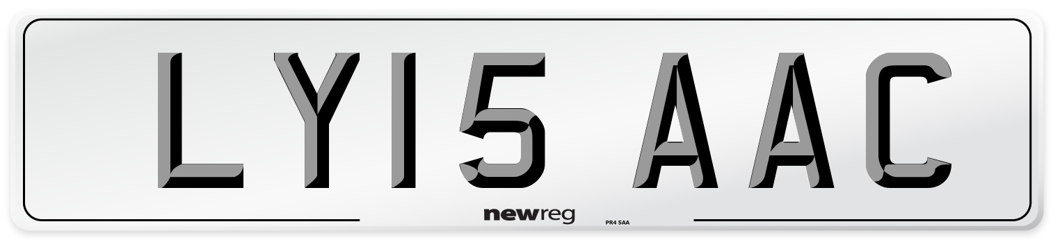 LY15 AAC Front Number Plate