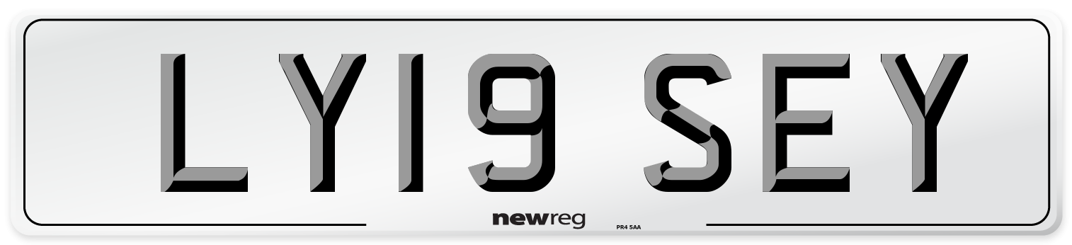 LY19 SEY Front Number Plate