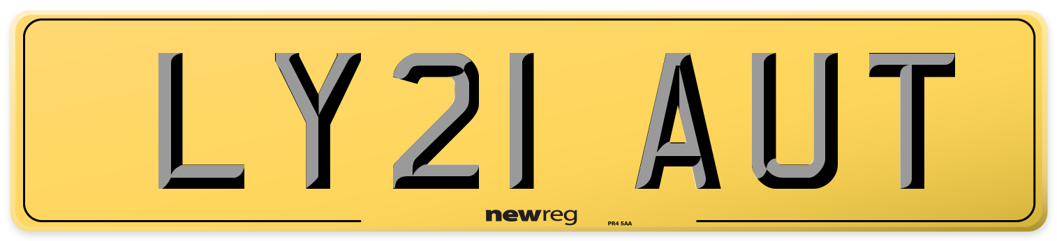 LY21 AUT Rear Number Plate