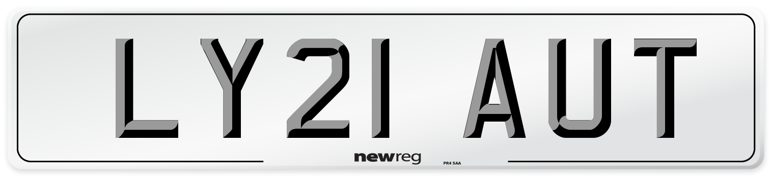 LY21 AUT Front Number Plate