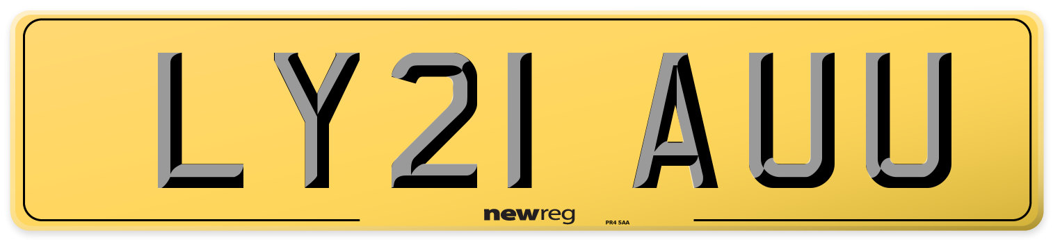 LY21 AUU Rear Number Plate