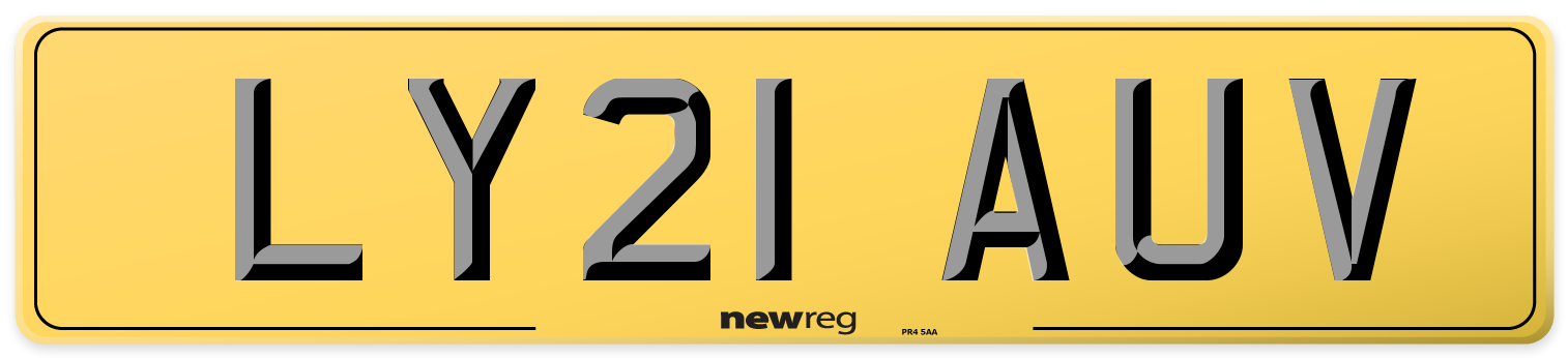 LY21 AUV Rear Number Plate