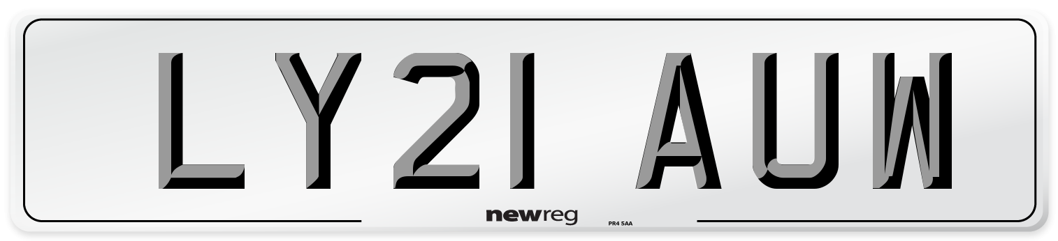 LY21 AUW Front Number Plate