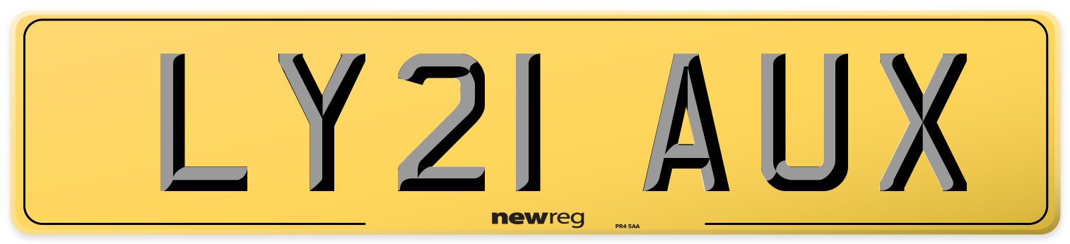 LY21 AUX Rear Number Plate