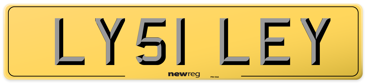 LY51 LEY Rear Number Plate