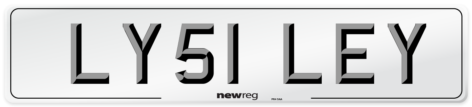 LY51 LEY Front Number Plate
