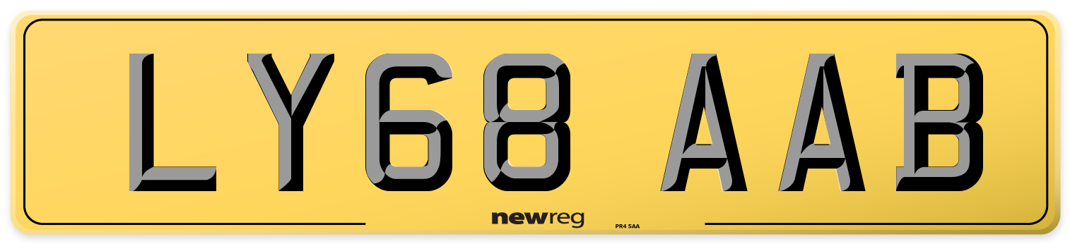 LY68 AAB Rear Number Plate