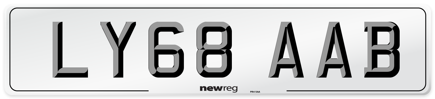 LY68 AAB Front Number Plate