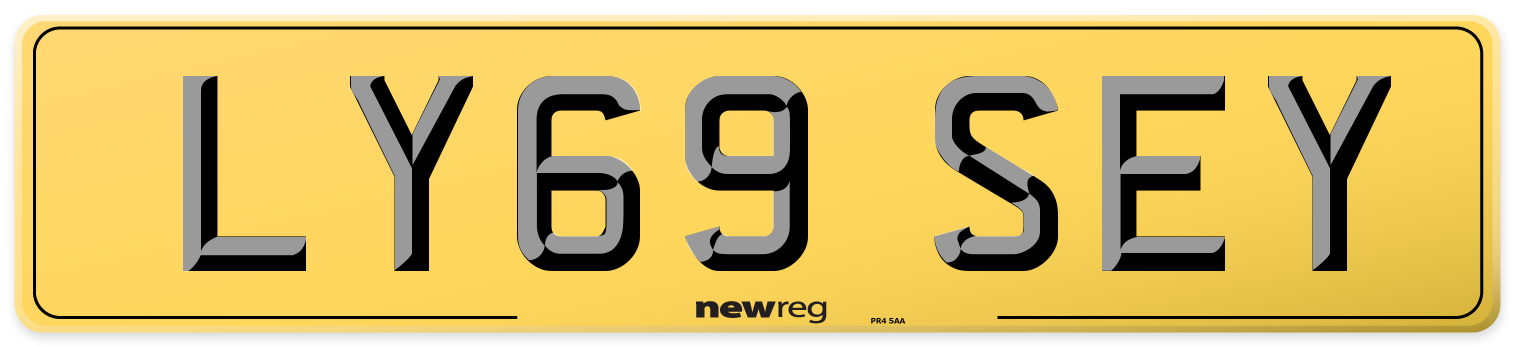 LY69 SEY Rear Number Plate