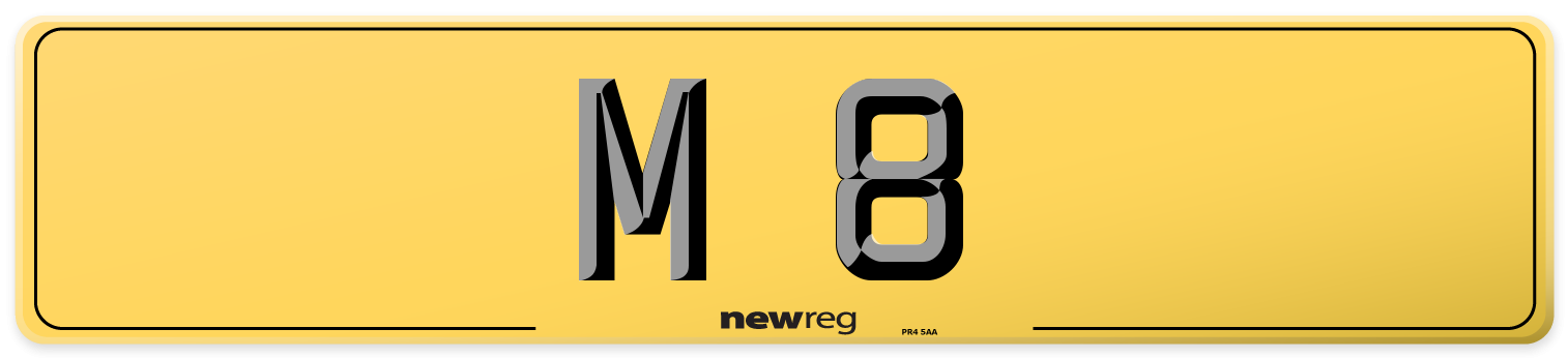 M 8 Rear Number Plate