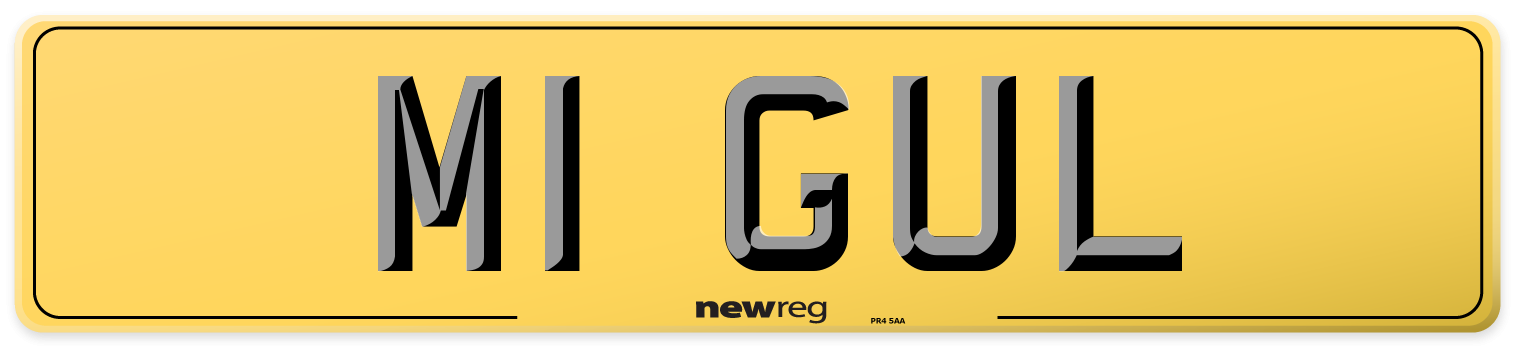 M1 GUL Rear Number Plate