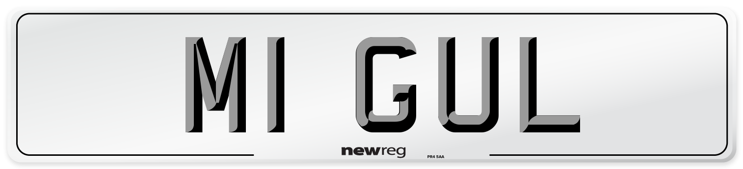 M1 GUL Front Number Plate
