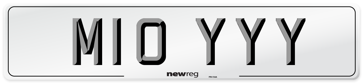 M10 YYY Front Number Plate