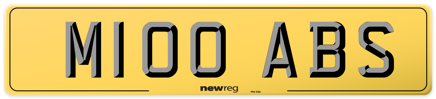 M100 ABS Rear Number Plate