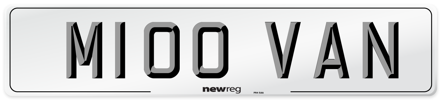M100 VAN Front Number Plate