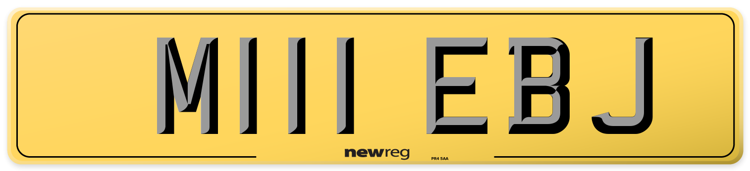 M111 EBJ Rear Number Plate