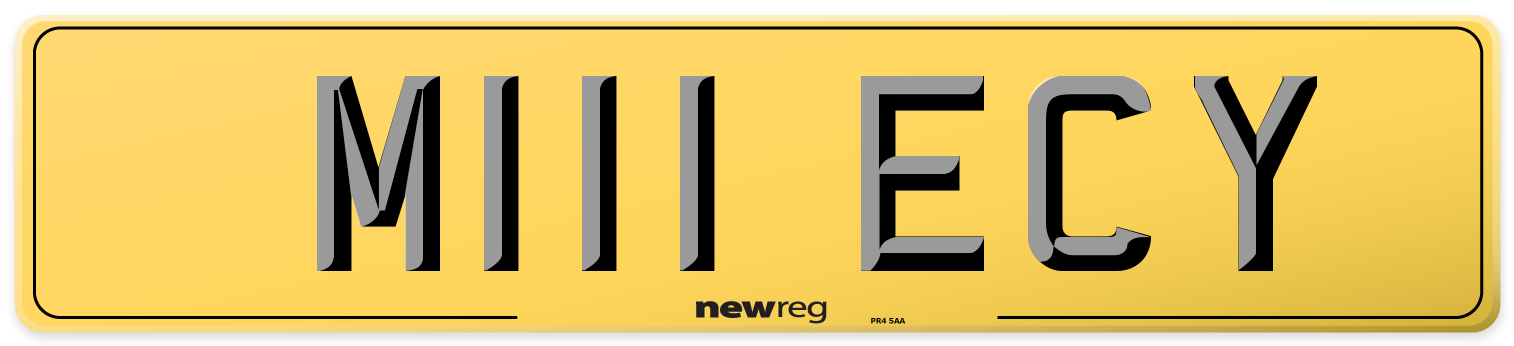M111 ECY Rear Number Plate