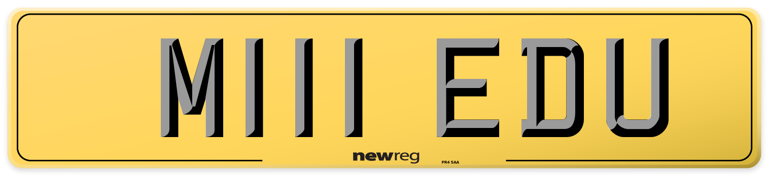 M111 EDU Rear Number Plate