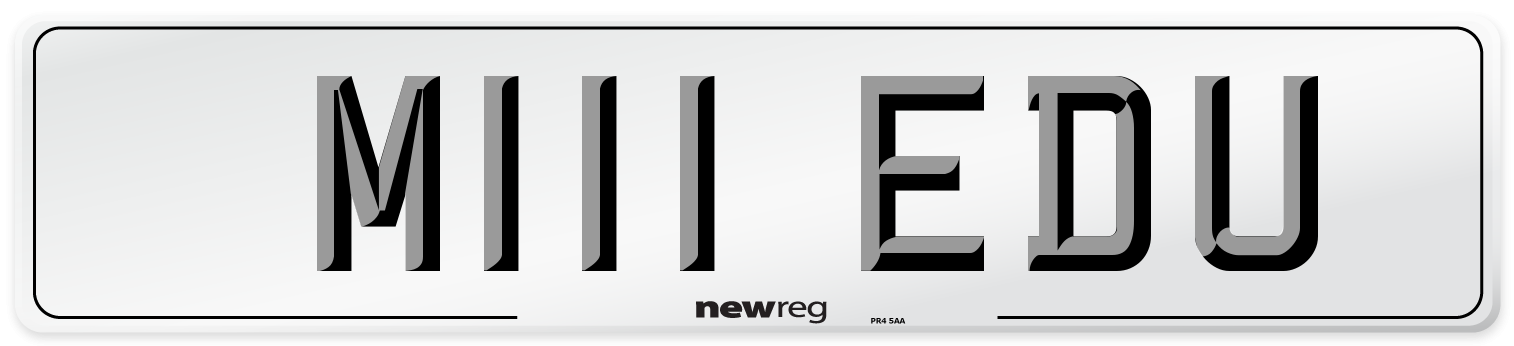 M111 EDU Front Number Plate