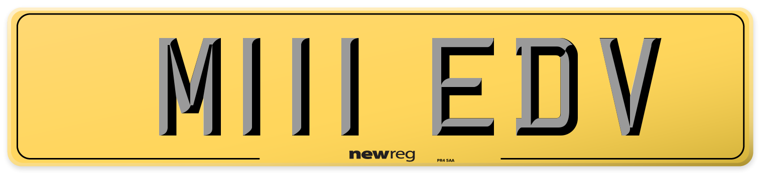 M111 EDV Rear Number Plate