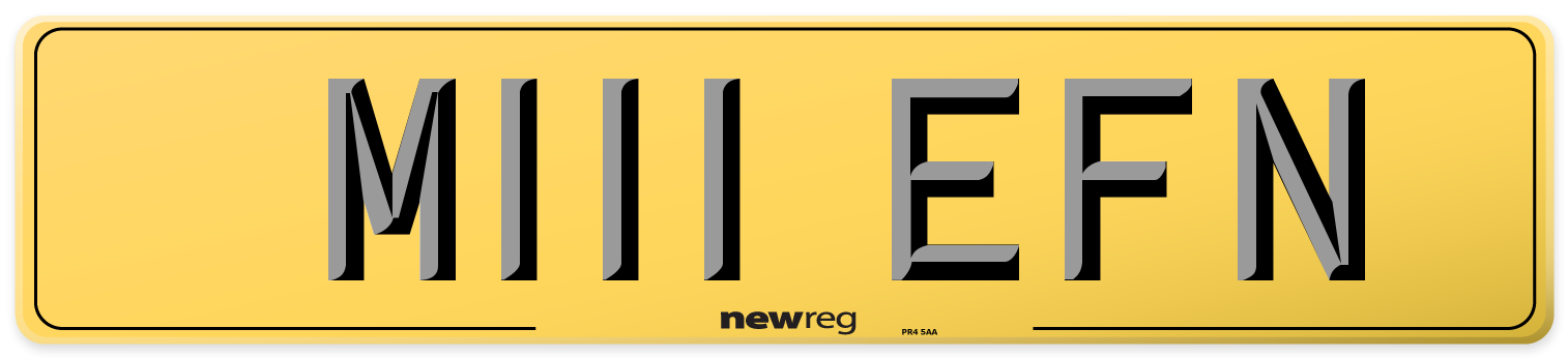 M111 EFN Rear Number Plate