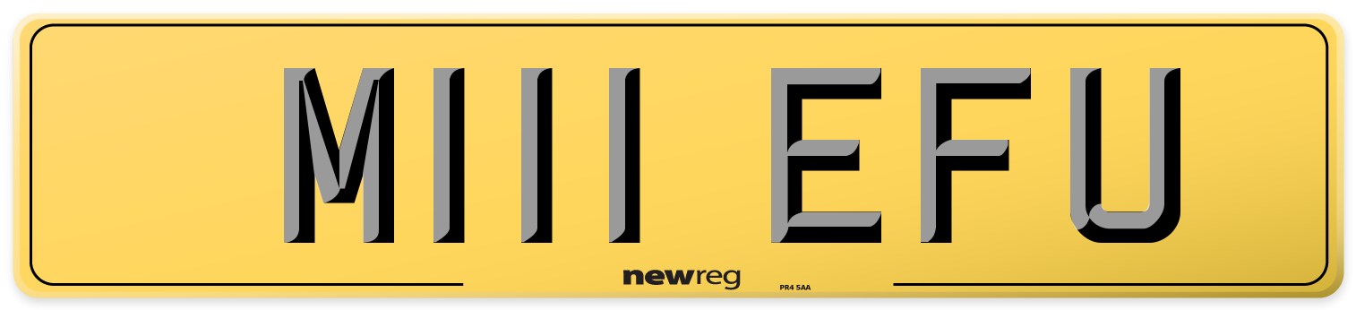 M111 EFU Rear Number Plate