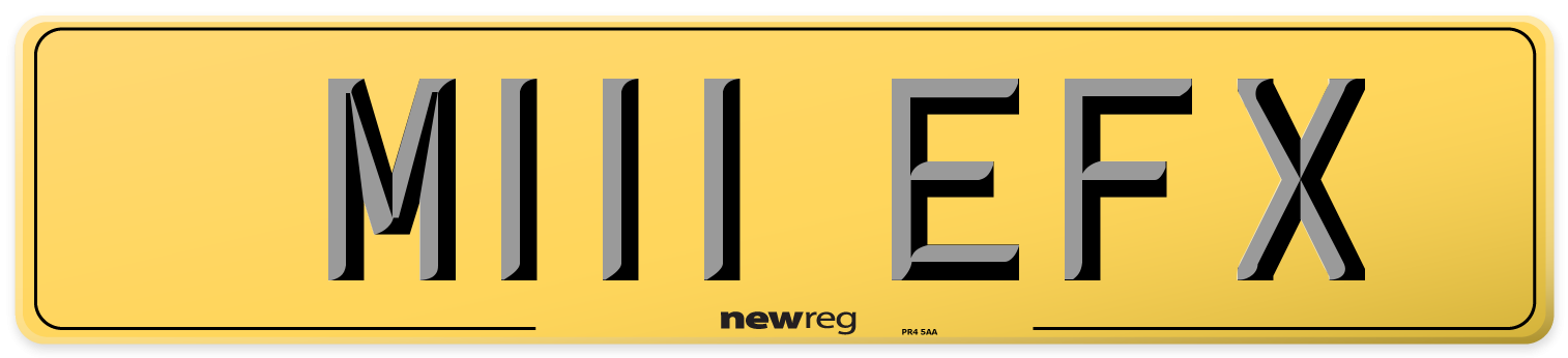 M111 EFX Rear Number Plate
