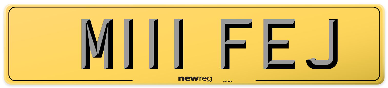 M111 FEJ Rear Number Plate