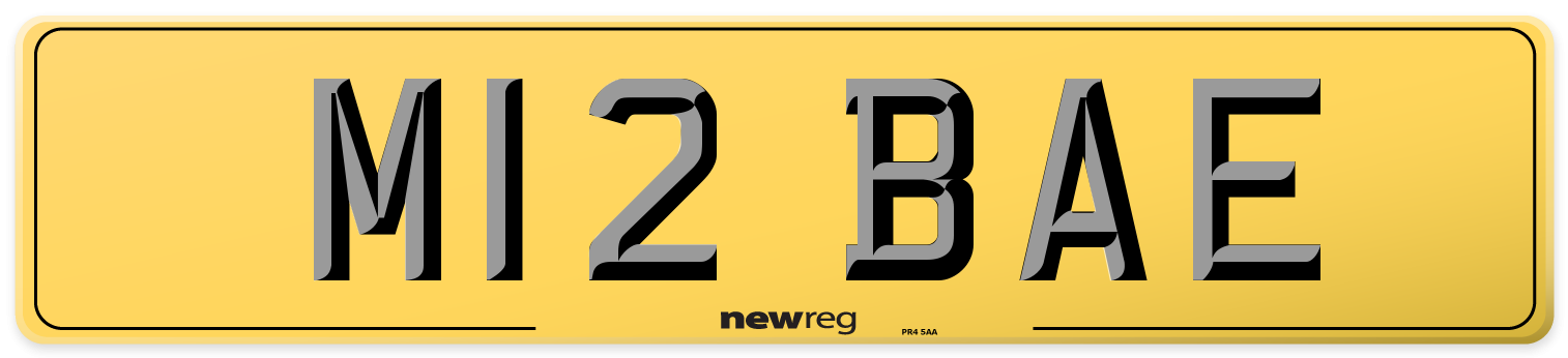 M12 BAE Rear Number Plate