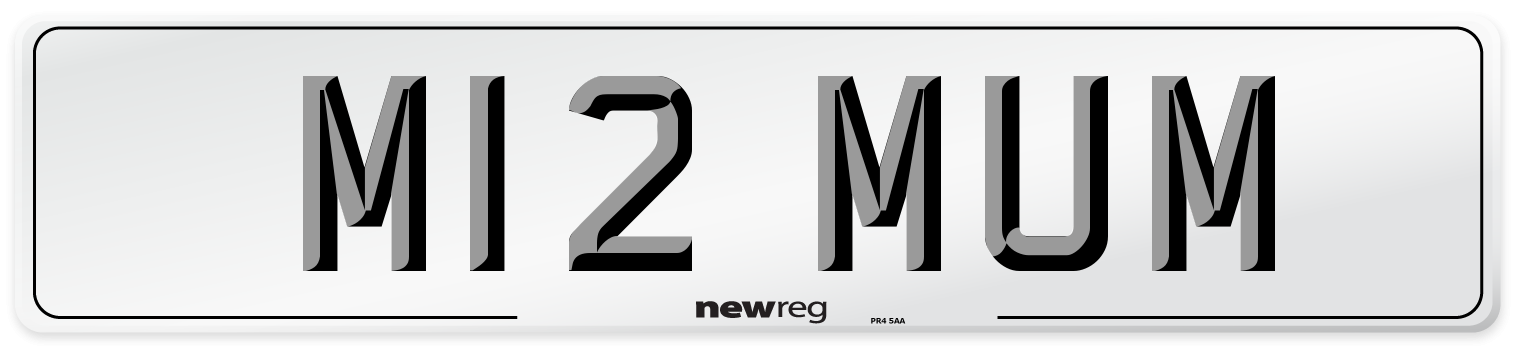 M12 MUM Front Number Plate