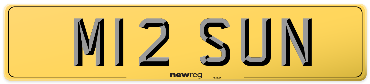 M12 SUN Rear Number Plate