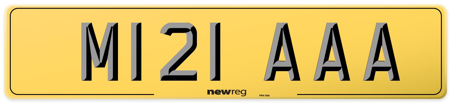 M121 AAA Rear Number Plate