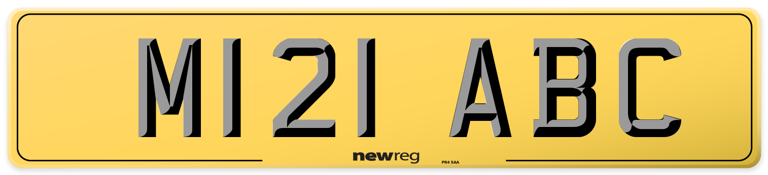 M121 ABC Rear Number Plate
