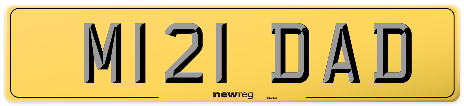 M121 DAD Rear Number Plate
