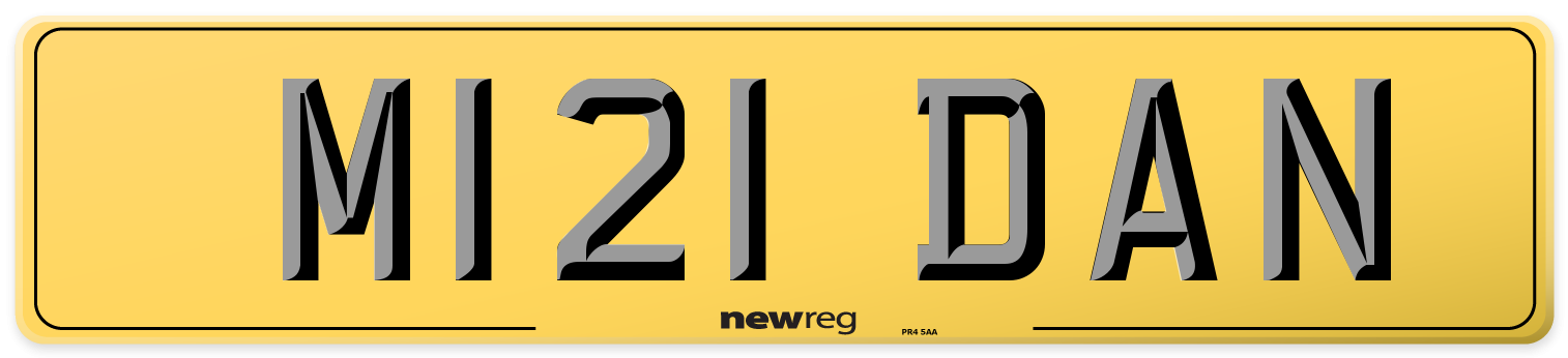 M121 DAN Rear Number Plate
