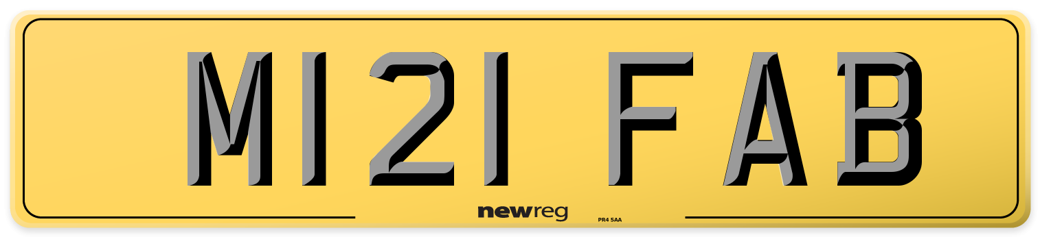 M121 FAB Rear Number Plate
