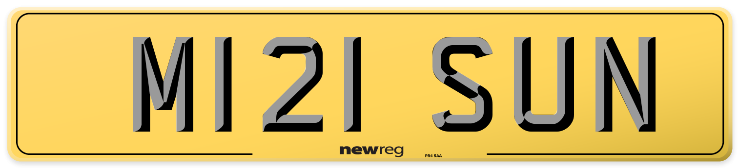 M121 SUN Rear Number Plate
